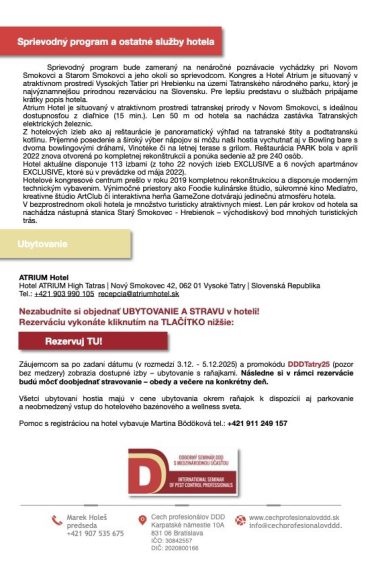 Pozvánka - Odborný seminár Tatry 2025 3 Pozvánka - Odborný seminár Tatry 2025 3