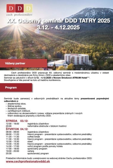 Pozvánka - Odborný seminár Tatry 2025 Pozvánka - Odborný seminár Tatry 2025